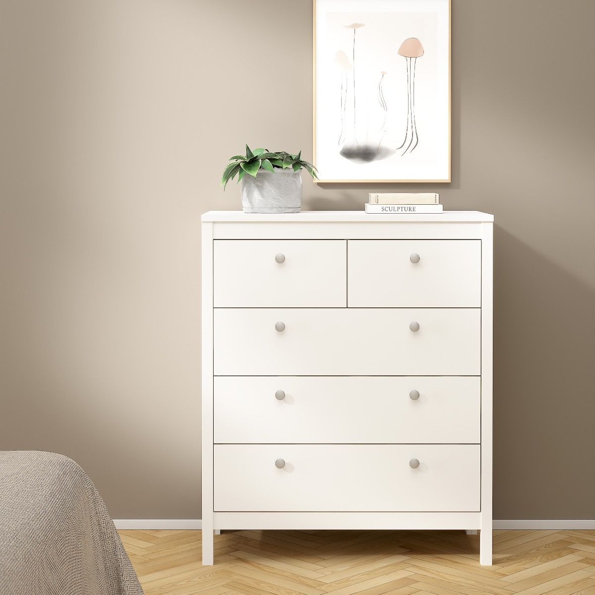 Madrid 3-Piece Bedroom Set with 2-Door Wardrobe – White – supplier image 8