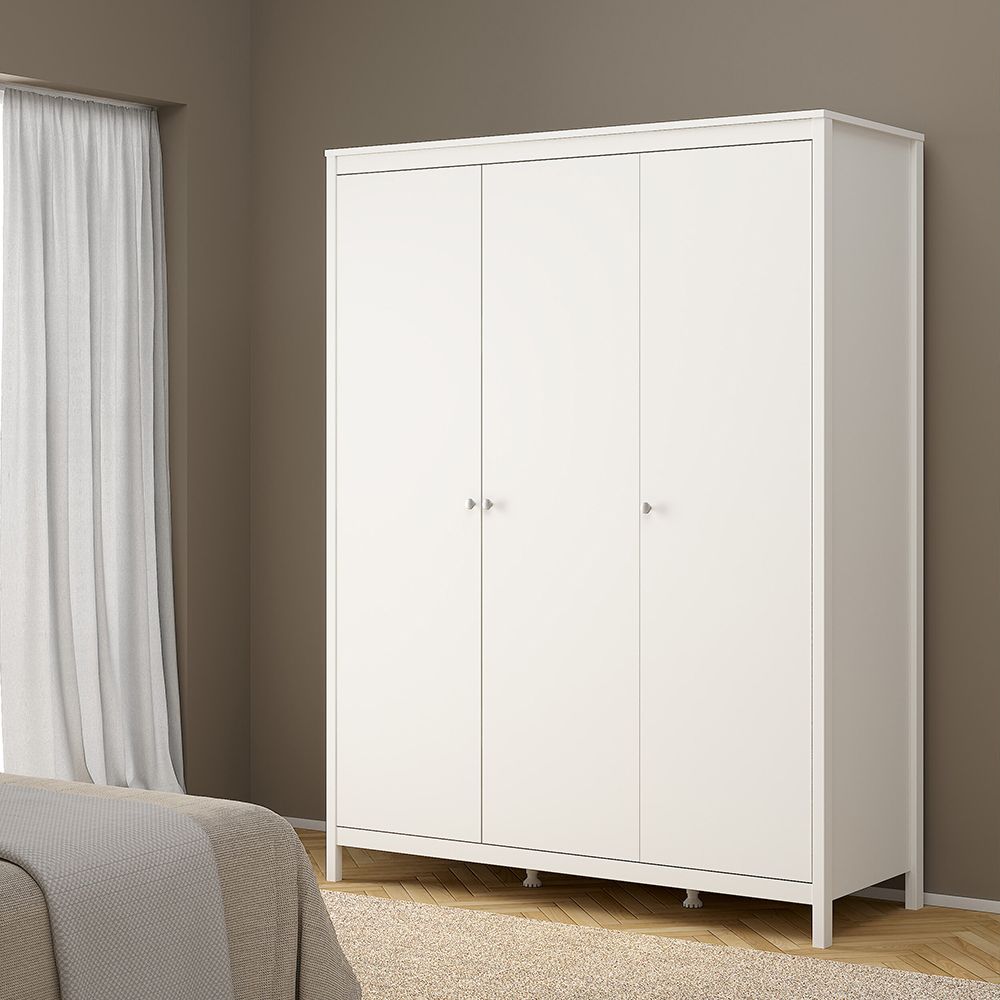Madrid 3-Piece Bedroom Set with 3-Door Wardrobe – White – supplier image 12