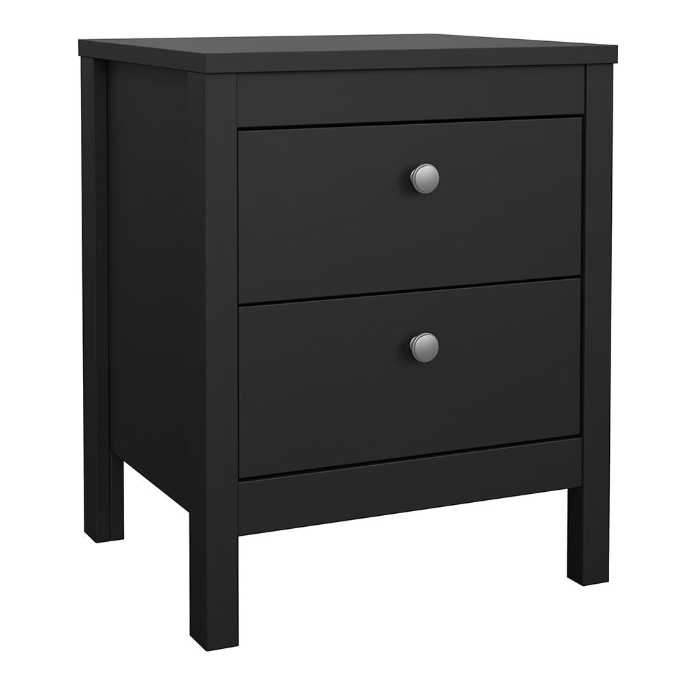 Madrid 3-Piece Bedroom Set with 2-Door Wardrobe – Matt Black – supplier image 2