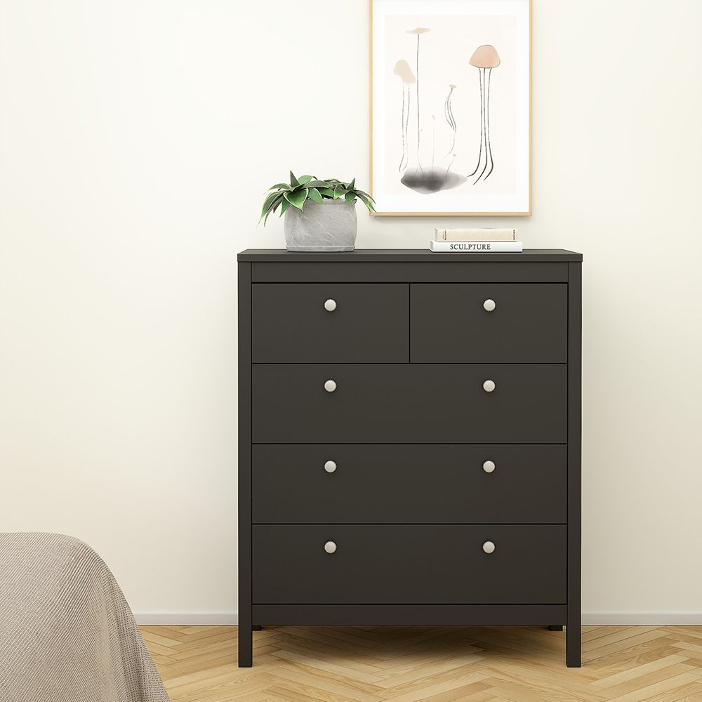 Madrid 3-Piece Bedroom Set with 3-Door Wardrobe – Matt Black – supplier image 8