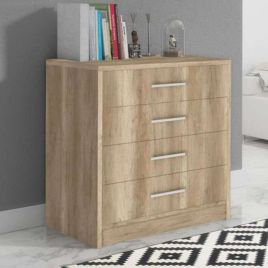 Averton 80cm 4-Drawer Chest of Drawers in Medium Oak