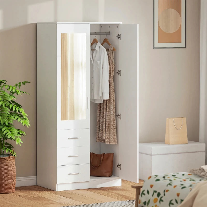 Elara white mirrored wardrobe product detail
