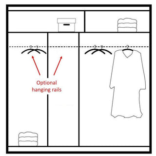 Sliding Wardrobe - TRAFFORD 2 Door Mirrored Wardrobe White 203cm