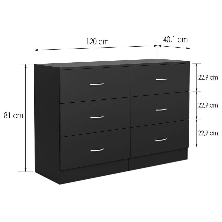 Arvello 120cm Wide 6-Drawer Chest product view 4