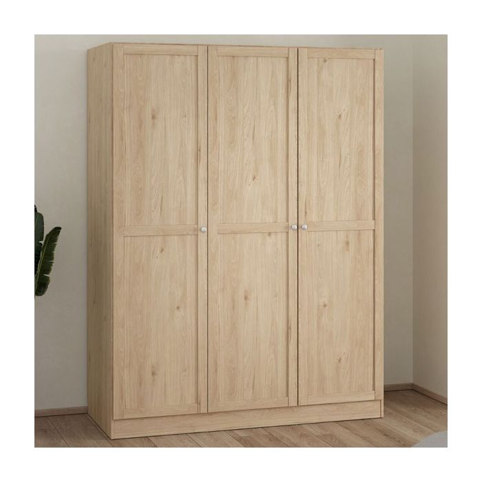 MANFRED 3 Door Wardrobe Jackson Hickory Oak 147cm – product image 2