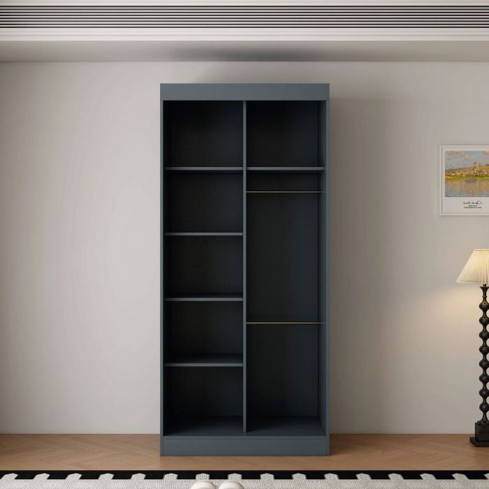 Vienna 2 100cm 2-Door Mirrored Sliding Wardrobe – Dark Grey – product image 4
