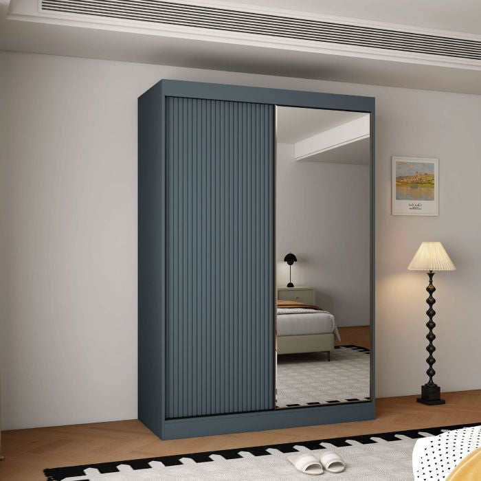 Vienna 2 150cm 2-Door Mirrored Sliding Wardrobe – Dark Grey – product image 2