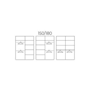 Sliding Wardrobe - HEFFNER 2 Door Mirrored 180cm Wardrobe - Grey