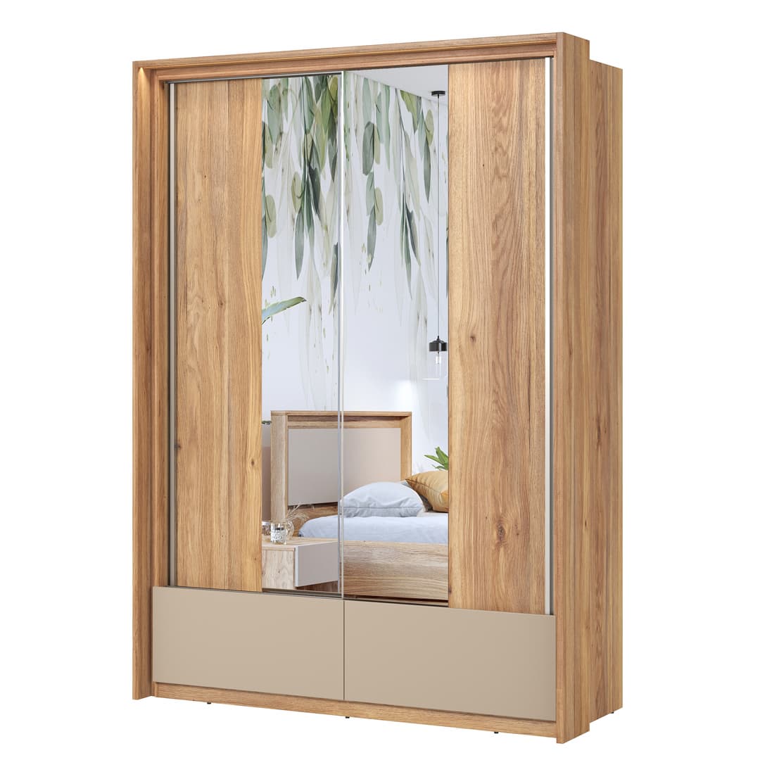 Impressio 61 159cm 2-Door Sliding Wardrobe – Oak Mauvella & Congo – product image 2