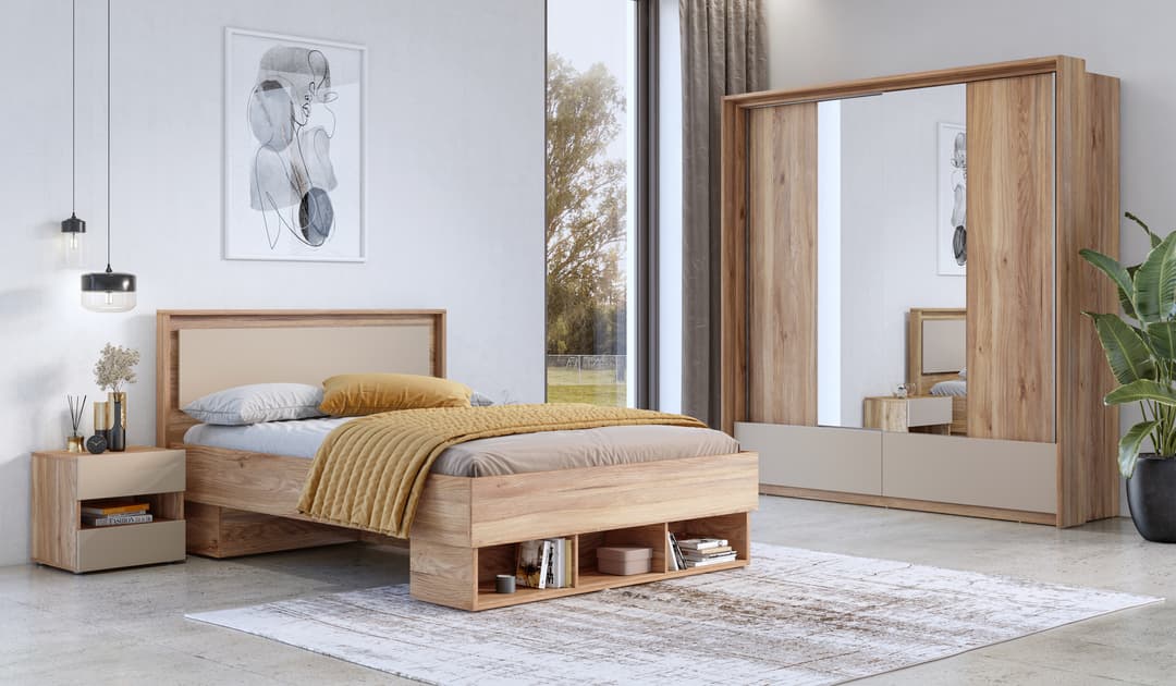 Impressio 63 209cm 2-Door Sliding Wardrobe – Oak Mauvella & Congo – product image 6