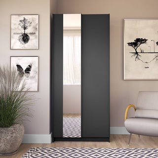Sofia Sliding Door Wardrobe 80cm - Black