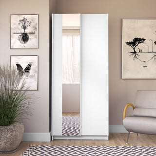 Sofia Sliding Door Wardrobe 80cm - White