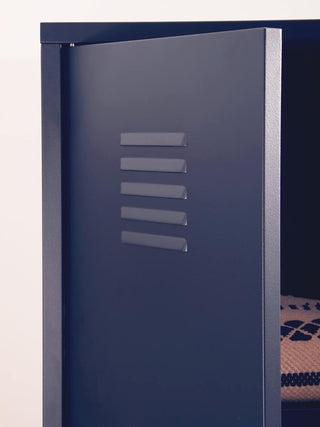 CHOICEWARDROBE Ruston Black Metal Locker Wardrobe – 2 Door | Shelves + Hanging Rail | Industrial Storage Cabinet