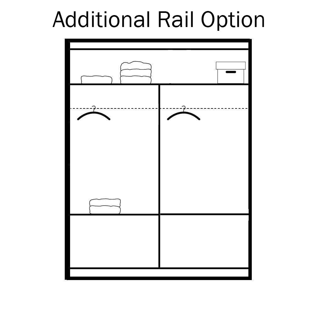 Dexter 160cm wardrobe internal layout with an optional second hanging rail