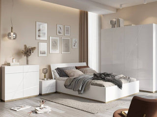 CHOICEWARDROBE Fargo 200cm White High Gloss Sliding Wardrobe – Sleek Modern 2 Door Storage with Smooth Glide Doors