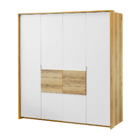 CAVELLO 2 Door Wardrobe with 2 Drawers Oak with White - 208cm – product image 2