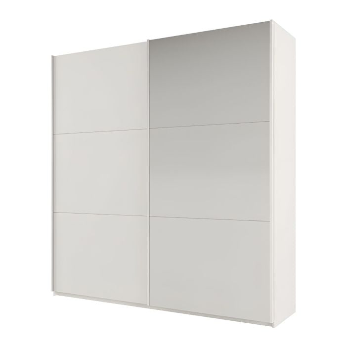 Winfair 225cm 2-Door Mirrored Sliding Wardrobe – White – product image 3