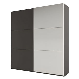 2 door sliding wardrobe WINFAIR graphite and light grey 225cm