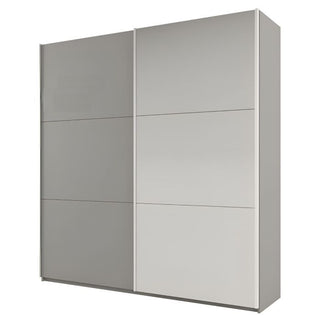 Sliding wardrobe with 2 doors in platinum and grey finish
