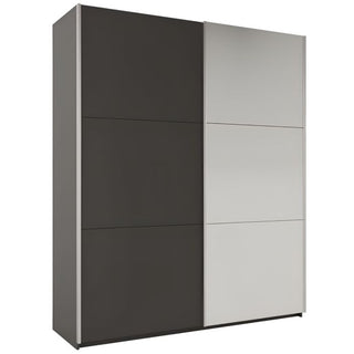 Two-door graphite and light grey sliding wardrobe