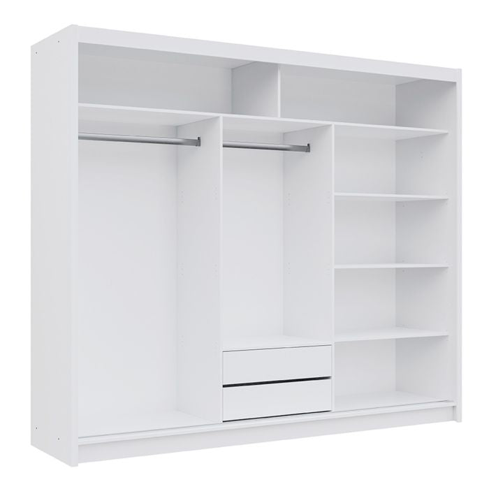 Windsor 250cm 3-Door Mirrored Sliding Wardrobe – Oak Grey – product image 11