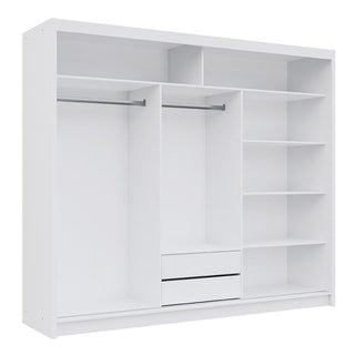 Sliding Wardrobe - WINDSOR 3 Door Mirrored Wardrobe Oak Grey 250cm