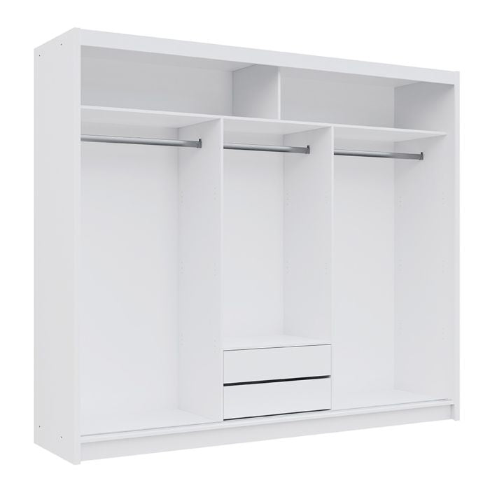 Windsor 250cm 3-Door Mirrored Sliding Wardrobe – Oak Grey – product image 12