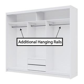 WINDSOR wardrobe interior with hanging rails and drawers