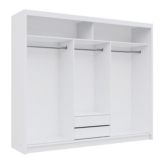 Sliding Wardrobe - WINDSOR 3 Door Mirrored Wardrobe Oak White 250cm