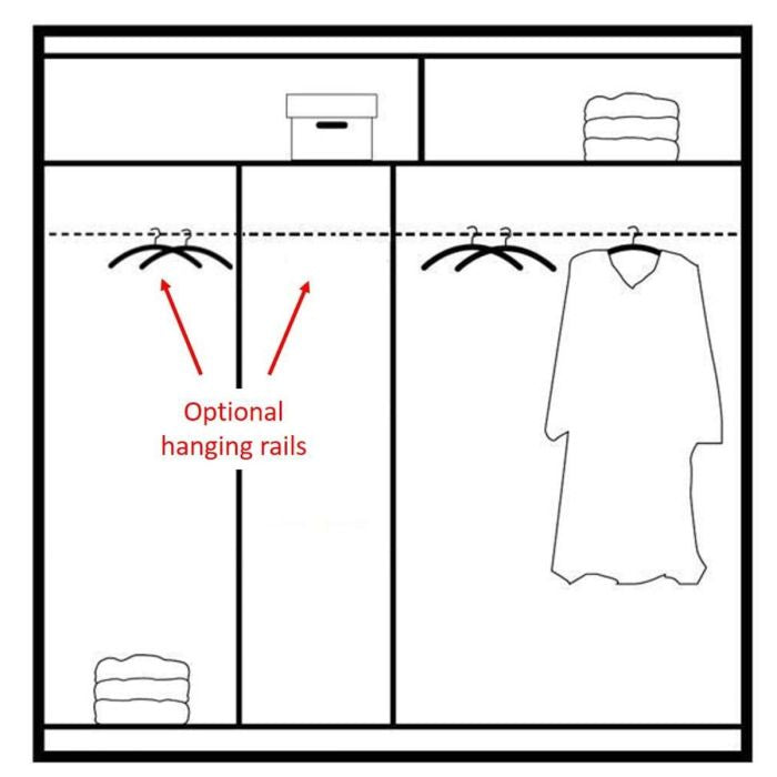 Windsor 203cm 2-Door Mirrored Sliding Wardrobe – Oak White – product image 11