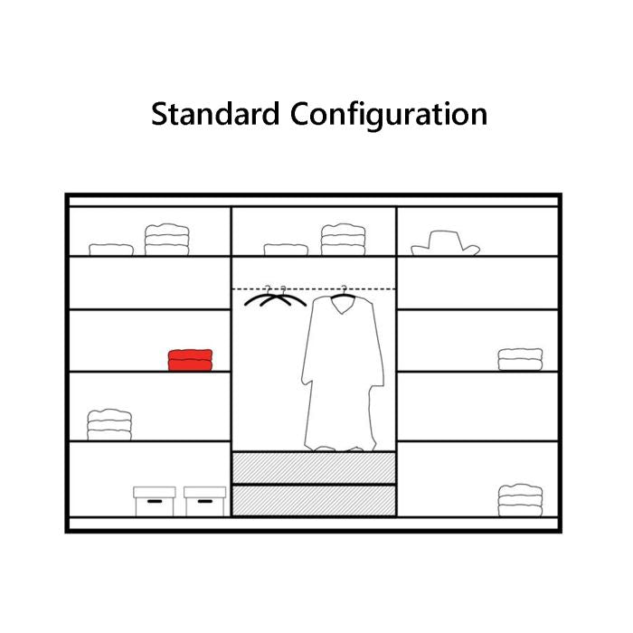 Aurora 250cm 3-Door Mirrored Sliding Wardrobe – White – product image 12