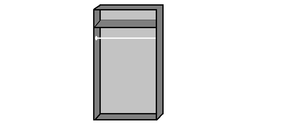 CHOICEWARDROBE GEMA 2-door wardrobe diagram: carcass with top shelf and hanging rail, open compartment.