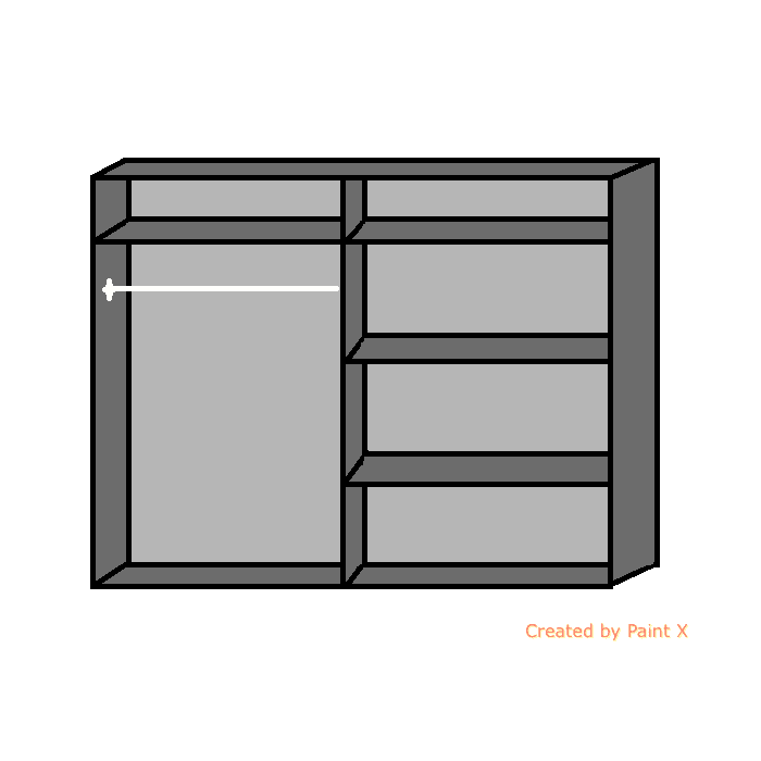 INAGU 4 Door Mirrored Wardrobe with 4 Drawers White