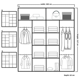 CHOICEWARDROBE Kesteven 203cm Sliding Door Wardrobe – Green Finish, 2-Door, Vertical Gold Slat Detailing