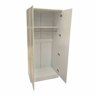 Wardrobe - SLEEK 2 Door Wardrobe White 80cm
