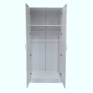 Wardrobe - SLEEK 2 Door Wardrobe White 80cm