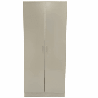 CHOICEWARDROBE Sleek 80cm 2 Door Wardrobe – Grey Finish