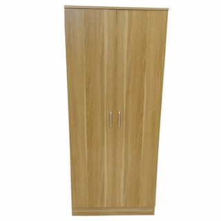 CHOICEWARDROBE Sleek 2 Door 80cm Wardrobe – Oak Finish