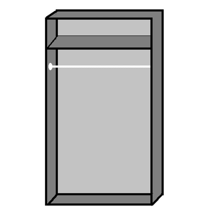CHOICEWARDROBE Okhra 90cm oak finish 2-door wardrobe with top shelf and hanging rail