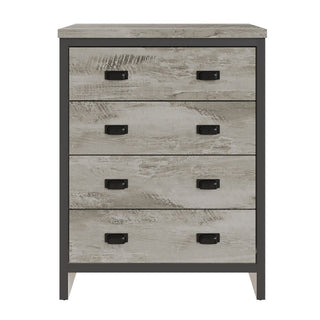 Balcombe Wooden Chest Of 4 Drawers In Grey