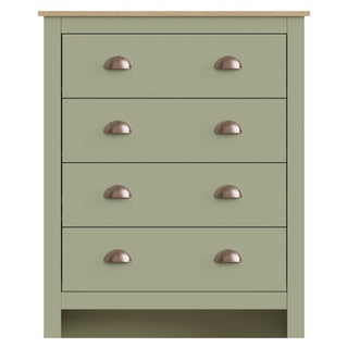 Loftus Wooden Furniture Set With 3 Doors Wardrobe In Sage Green Oak