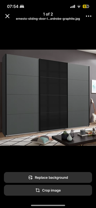 CHOICEWARDROBE Ernesto 3 Door Sliding Wardrobe | Matt Graphite & Black Glass Finish | Contemporary Bedroom Storage 270cm