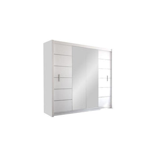 CHOICEWARDROBE LISBANE Sliding Door Wardrobe 2 Door 120cm White Full Length Mirror