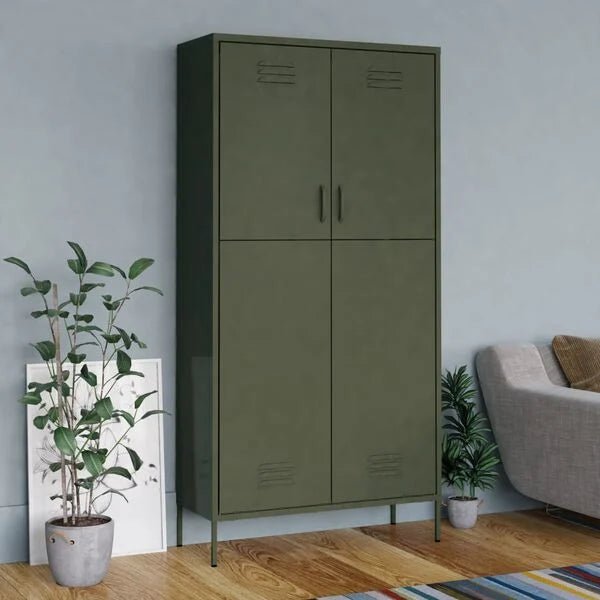 CHOICEWARDROBE 4-door olive green steel locker cabinet