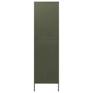 CHOICEWARDROBE Olive Green Finish Steel Locker Cabinet – 4 Door Storage Cabinet