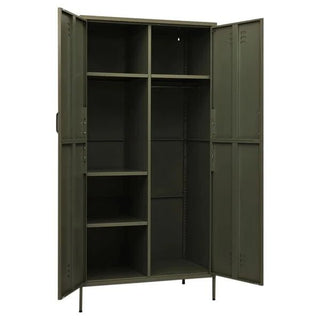 CHOICEWARDROBE Olive Green Finish Steel Locker Cabinet – 4 Door Storage Cabinet