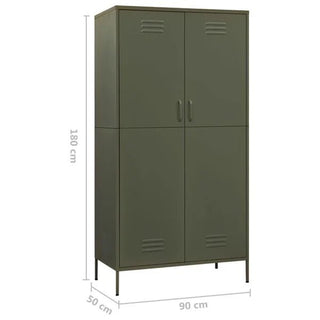 CHOICEWARDROBE Olive Green Finish Steel Locker Cabinet – 4 Door Storage Cabinet
