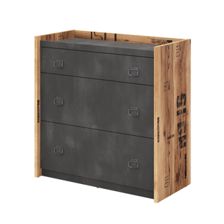 CHOICE Fairbourne 3 Drawer Chest – Raw Steel with Reclaimed Wood Effect | Industrial Storage Unit
