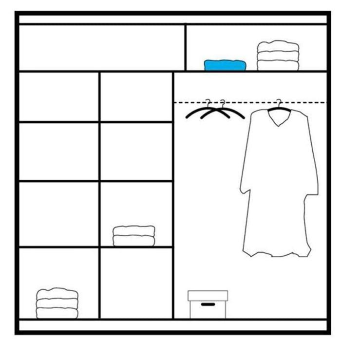 Broadland 203cm 2-Door Mirrored Sliding Wardrobe – Black – product image 12