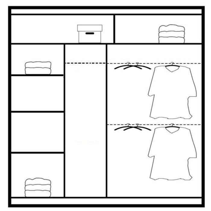Broadland 203cm 2-Door Mirrored Sliding Wardrobe – White – product image 11